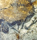 CAVE PAINTING WOUNDED BISON ATTACKING A MAN, C 15,000 10,00
