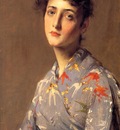 Chase William Merritt Girl in a Japanese Kimono