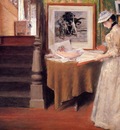 Chase William Merritt Interior Young Woman at a Table