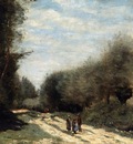 Corot Crecy en Brie Road in the Country