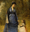 Corot Madame Stumpf and Her Daughter, 1872, Detalj 1, NG Was