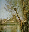 Corot The Cathedral of Mantes, 1865 1869, Musee Saint Denis,