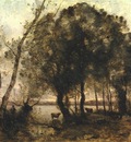 Corot The Lake, 1861, 133x157 5 cm, Frick coll  NY