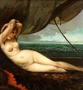 Courbet Nude Reclining by the Sea