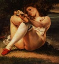 Courbet Woman with white stockings, ca 1861, Barnes foundati