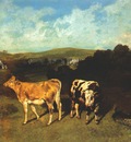 courbet white bull and blond heifer 1850