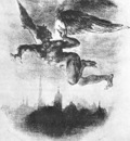 Mephistopheles Over Wittenberg From Goethes Faust
