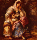 Diaz de la Pena Narcisse Virgile Gypsy Mother And Child