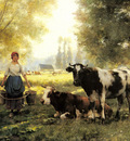 Dupre Julien A Milkmaid With Her Cows On A Summer Day