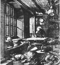 DURER ST  JEROME IN HIS STUDY,1514, ENGRAVING