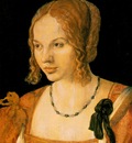 DURER PORTRAIT OF A YOUNG VENETIAN WOMAN,1505, KUNSTHITORISC