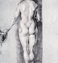 Durer Rear View Of A Female Nude Holding A Cap