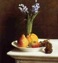 Fantin Latour Still Life Hyacinths and Fruit