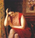 frieseke portrait of a girl pensive model c1930