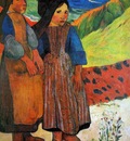 Gauguin Paul Two Breton girls Sun