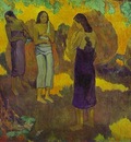 Gauguin Three Tahitian Women Against A Yellow Background