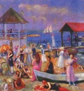 glackens beach scene, new london
