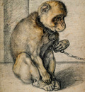 Goltzius Hendrick Monkey chained Sun