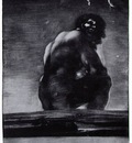 Goya The giant, 1818, Aquatint with burnishing first state
