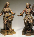 Oriental Women A Pair Of Bronzes