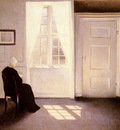 Hammershoi Vilhelm A Woman Reading By A Window