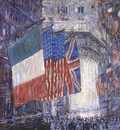 hassam avenue of the allies flags on the waldorf