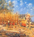 hassam building the schooner, provincetown