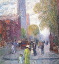 hassam cathedral spires, spring c1900