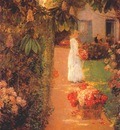 hassam gathering flowers in a french garden