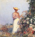 hassam lady in flower garden c1891