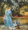 hassam lady in the park in the garden