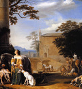 Hondius Abraham A hunting party with falcon Sun