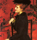 Hudson Henry John Portrait Of A Woman With A Black Hat