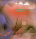 Klee Bird Wandering Off, 1926, gouache on canvas paper mount