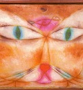 Klee Cat and Bird, 1928, oil and ink on gessoed canvas mount