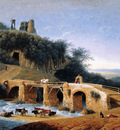 Knip Augustus Landscape with a ruin on a hill Sun