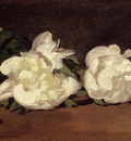 Manet Edouard Branch Of White Peonies With Pruning Shears