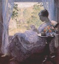 melchers young woman sewing c1923