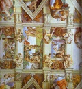 Michelangelo Partial view of the the frescoes in the Sisine Chapel