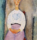 Modigliani Girl with Polka Dot Blouse, 1919, Barnes foundati