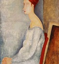 Modigliani Jeanne Hbuterne Seated in Profile, 1918, Barnes f