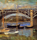 Monet Claude Bridge over the Seine Sun