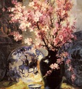 Mortelmans Frans Apple Blossoms And Blue And White Porcelain On A Table