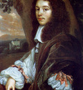 Mytens Jan Portrait of Christaen Huygens in a landscape a country house beyond