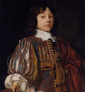 Mytens Jan Portrait of a young gentleman in a burgundy doublet with slashed sleeves and a sash a feathered cap in hand