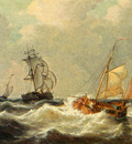 Opdenhoff George Willem Sailing Vessels In Choppy Waters