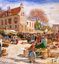 Piette Ludovic The market in Pontoise Sun