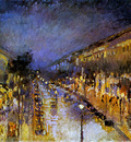 Pissarro Camille Boulevard Montmartre at Night Sun