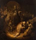 Rembrandt Adoration of the magi, 1632, 45x39 cm, Eremitaget