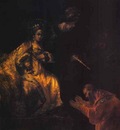 Rembrandt Haman Begging Esther for Mercy